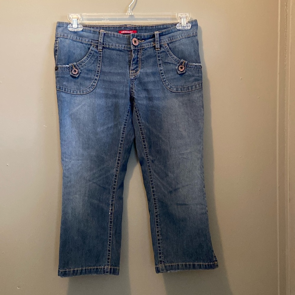 Union Bay Women’s Jean Denim Capris, Vintage, Size 9 Juniors, Stretch.